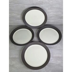 Set 4 MCM Dansk Flamestone Smooth Brown Salad Plates 9" Denmark 1960s